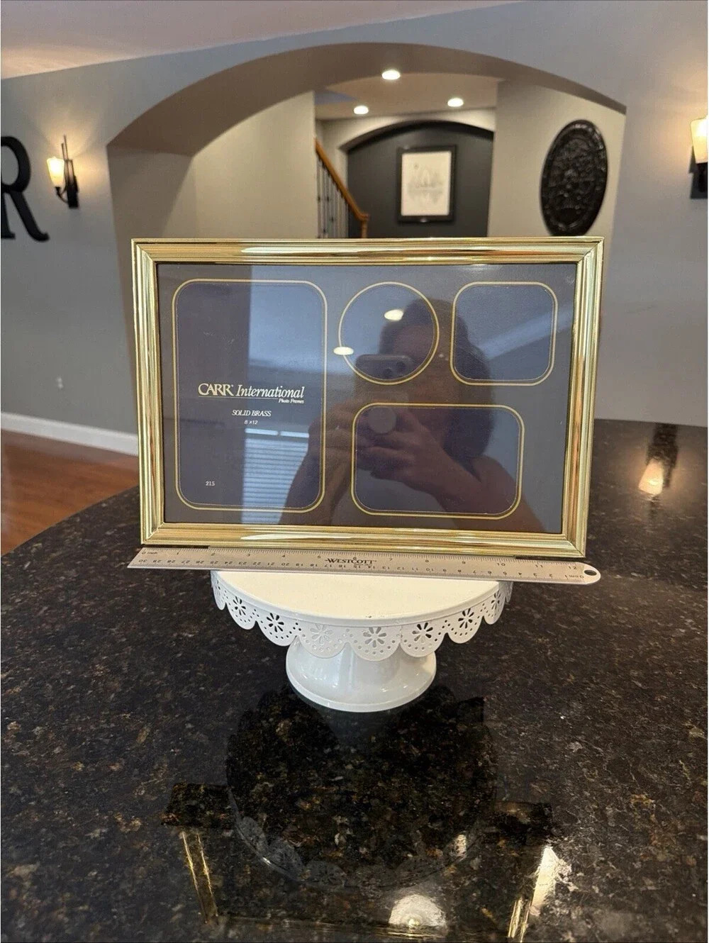 Vtg Carr International Solid Brass Picture Frame Holds 4 Pictures EUC